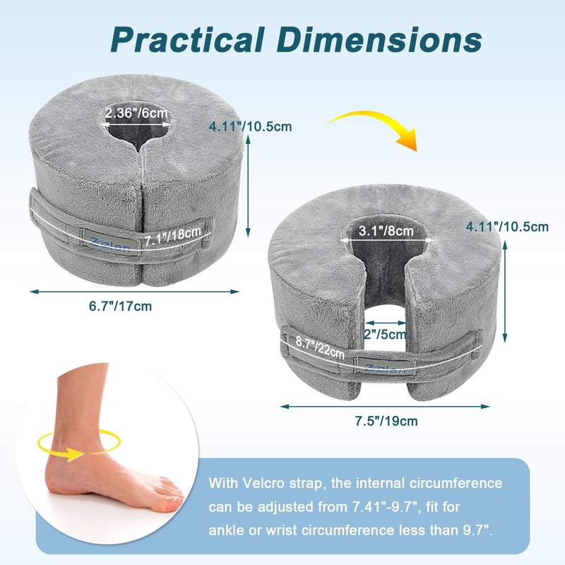 Zelen Foot Elevation Pillow Ankle Protector Support Elevated Foot Heel Pillow Elevator Feet Foam Wedge Leg Rest Post Surgery Pillow Bed Pressure Sore Cushion Elevating Broken Ankle Heel Protection (1 PCS) - Image 3